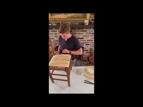 How to Weave a Chair with Rattan Splint Reed in a Herringbone Pattern -  YouTube