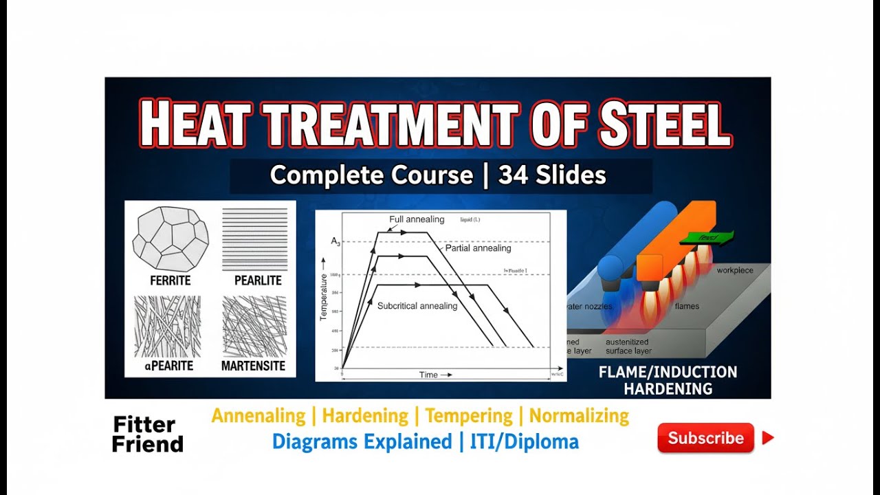 ऊष्मा उपचार  | Heat Treatment Processes Hindi | Annealing, Hardening, Tempering, Normalizing,