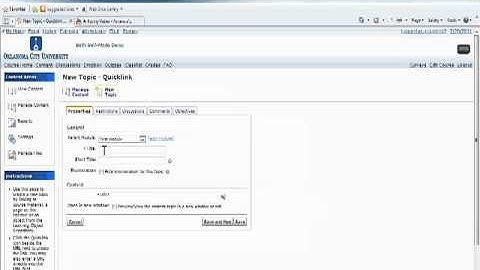 D2L Content: Quicklink