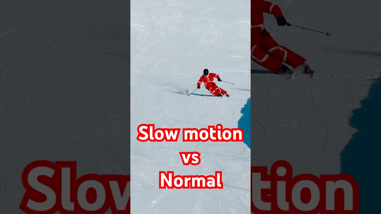 Skiing [Slow-motion vs normal speed] 