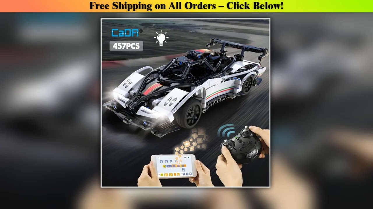 Cada Mobile APP City Remote Control Car Sports Vehicle Building Blocks Racing Car AWD SUV RC