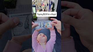 Tipping $100 for a Bagel #ViralVideo #kindness #Tipping