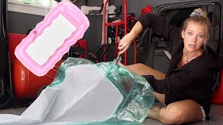 trying to blow up a pool floatie