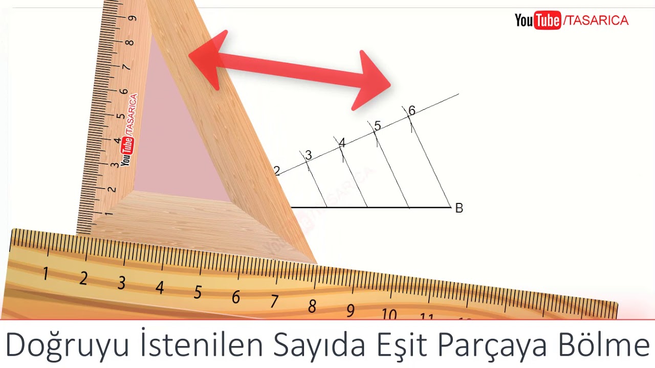 8- Pergel Yardımıyla Doğruyu İstenilen Sayıda Eşit Parçaya Bölme► Teknik Resim