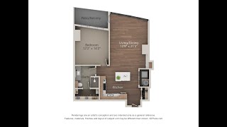 LVL29 Luxury Highrise - A5, 1 Bedroom Apartment Home - 818sf, High-rise view, North view