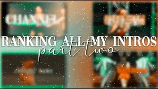 Ranking All My Intros || Part Two