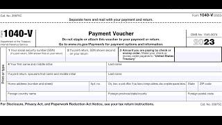 IRS Form 1040-V walkthrough (Payment Voucher)