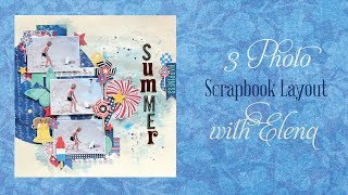 3 Picture Scrapbook Layout with Elena screenshot 5