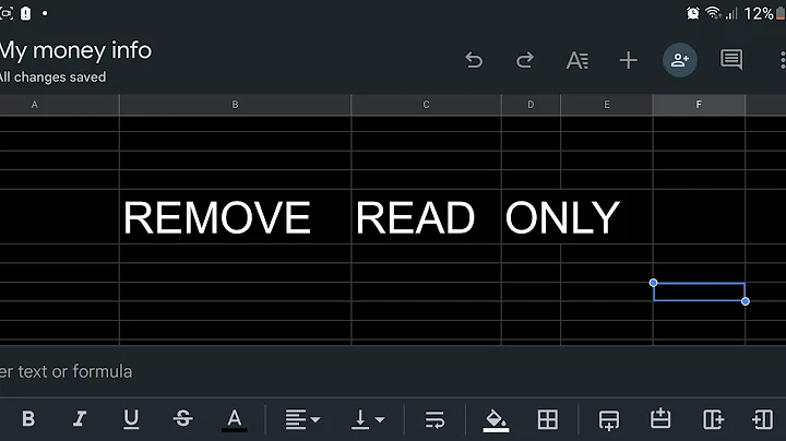Mobile App . How to Remove 'Read Only' on Google Sheets so you can edit them. English version.