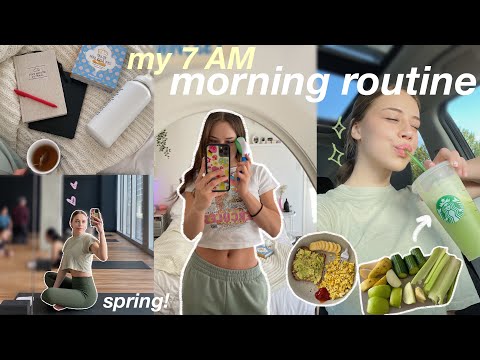 7AM MORNING ROUTINE! healthy & productive habits, self care, + "that girl" morning routine💘