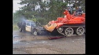 Tatra 613 vs vyprošťovací tank VT 55A Hasiči