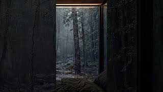 Rain Strikes the Glass — Forest Cabin Window in 4K