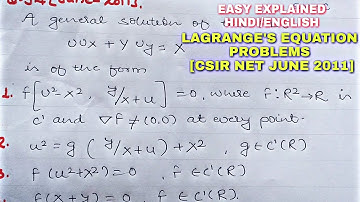 CSIR NET LAGRANGE