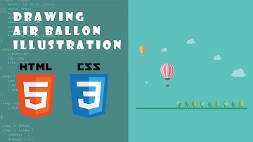 Air balloon Illustration | | Drawing with html and css