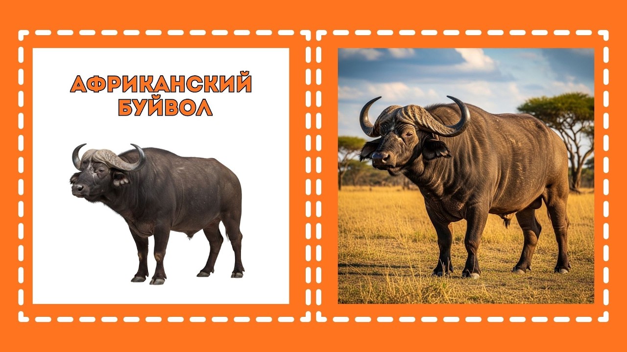 Животные Африки 🐘 Развивающее видео для малышей и детей