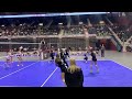 Lovell's Ali Walker with the kill to give the Bulldogs the 3-2 victory over Cody in the 3A