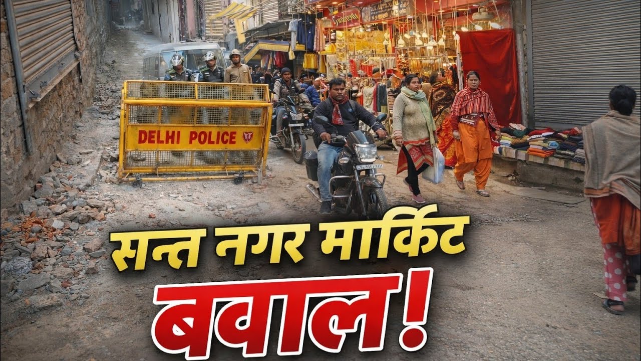 सन्त नगर मार्किट (बुराड़ी) में बवाल! Sant Nagar Market Mein Encroachment हटाने गई MCD Team Par Hamla