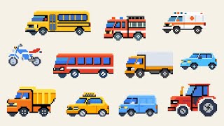 Street Vehicles: Car, Taxi, Ambulance & More | Pixel Art