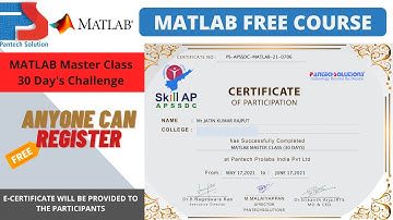 Matlab Master Class 30 Days Course | Pantech Solutions Matlab Course | Free Matlab Certificate