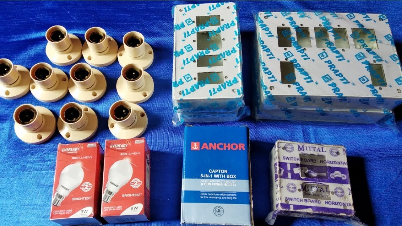 इन सभी सामान के दाम जानिए // 9Watt EVEREADY LED BULB, ANCHOR 5 IN 1