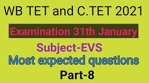 Most important questions of EVS For WB primary TET and C TET part-8 by Taufique Ansari