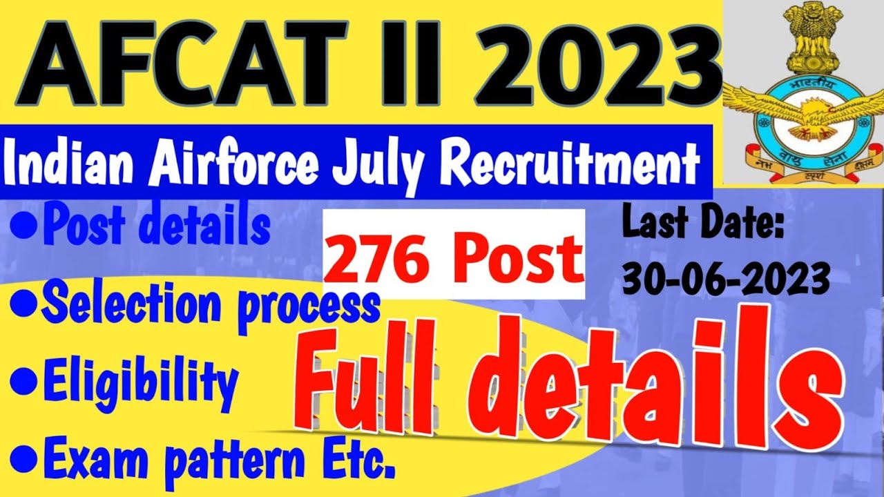 bhartiya vayu sena afcat notification 2023. afact online application ...
