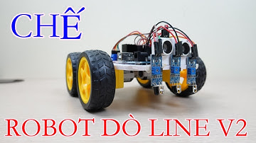 Chế robot dò line tránh vật cản sử dụng arduino V2