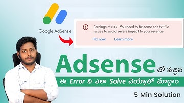 How To Fix ads txt file Error | Earning At Risk Google Adsense in Telugu | ads txt not found telugu