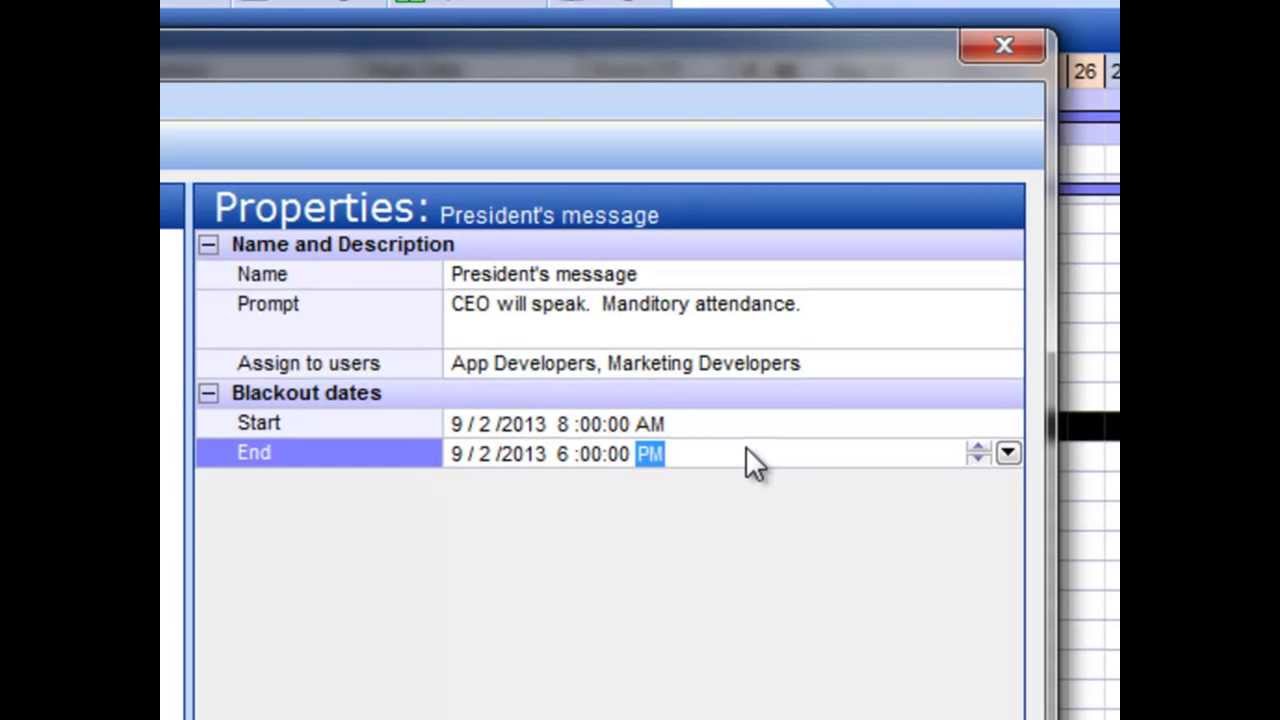 Time Off Blackout Periods