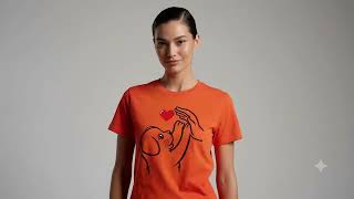 Crew Neck T Shirt for Dog lover Cotton T Shirt