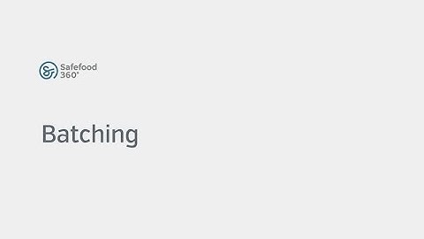Batching Module Safefood 360°