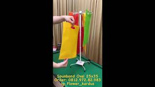 Tas Kain Spunbond Oval 25x35 Furing Goodie Bag Shopping Bag ( Flower_kardus )
