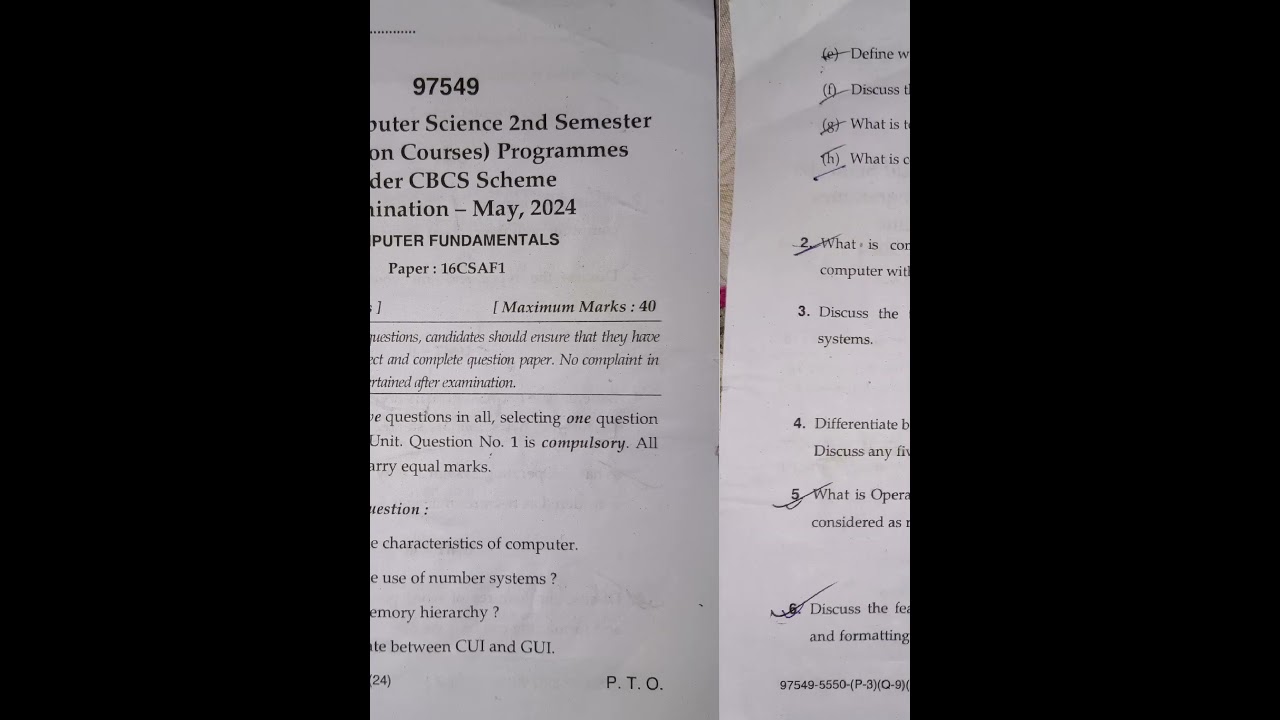 MDU MSc computer fundamental 2024 question paper 