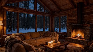 Cozy Winter Cabin Night 2026 ❄️ Crackling Fireplace, Soft Wind & Cozy Night Ambience for Deep Sleep screenshot 4
