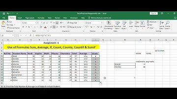 Ms Excel - SUM, AVERAGE, IF, COUNT, COUNTA, COUNTIF & SUMIF FORMULAS.