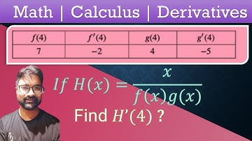 Use the rules of derivatives and the given table to find H