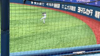 平良拳太郎 【20190719】VSドラゴンズ戦登板前キャッチボール 三浦コーチも熱視線
