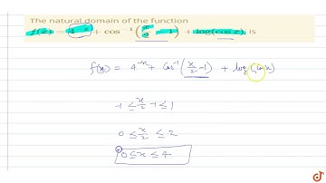 The natural domain of the function `f(x)=4^(-x)+cos^-1(x/2-1)+log(cosx)`, is