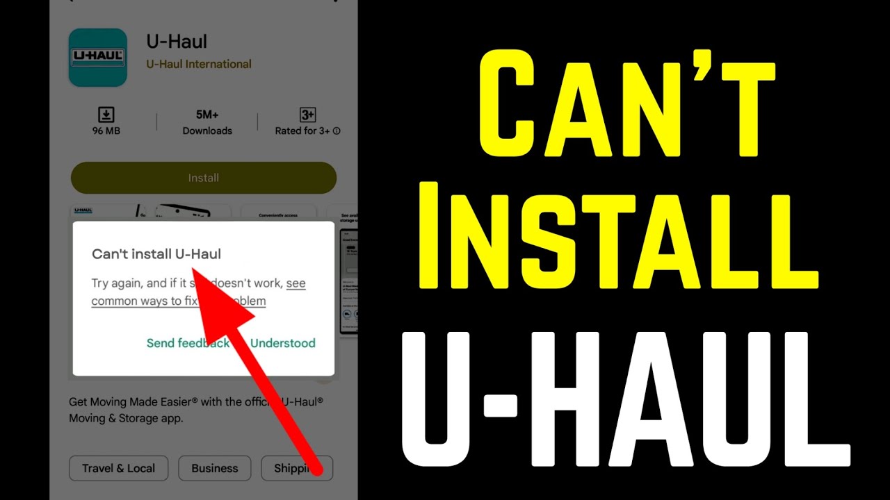 Can't install U-Haul Play store Download Problem | Uhaul | U Haul App