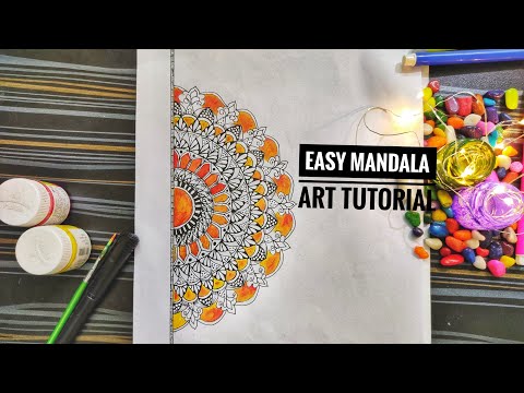 How to draw Mandala for beginners || Easy Mandala design || Art therapy || Crazy souls