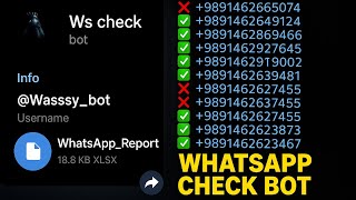 Whatsapp Number Checker Telegram Bot Fast Easy Account Verify