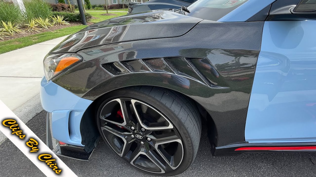 Veloster N Carbon Fiber Vented Fender Install (How To) YouTube