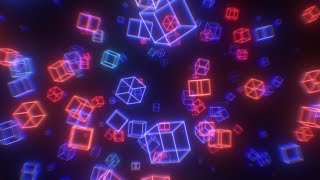 Ultraviolet 3d Neon Laser Cubes And Retro 80s Synthwave Glow Lights 4k 60fps Wallpaper Background