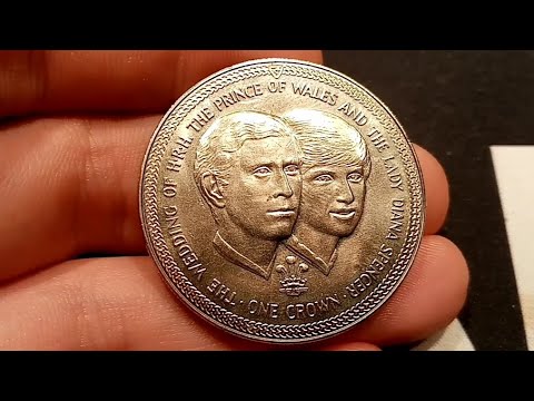 Isle Of Man 1981 Wedding Crown Coin REVIEW - Prince Of Wales And Lady Diana Spencer 1 Crown