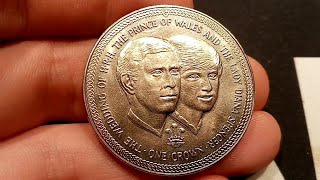 Isle of Man 1981 Wedding Crown Coin REVIEW - Prince of Wales and Lady Diana Spencer 1 Crown