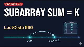 Subarray Sum Equals K | LeetCode 560 | Prefix Sum + Hash Map in C++ | Most Asked Interview Question