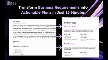 MilestoneZero - Transform Business Requirements into Actionable Plans in Just 15 Minutes