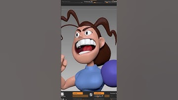 Sculpting and Texturing Stylized Girl in 50 Seconds #Shorts