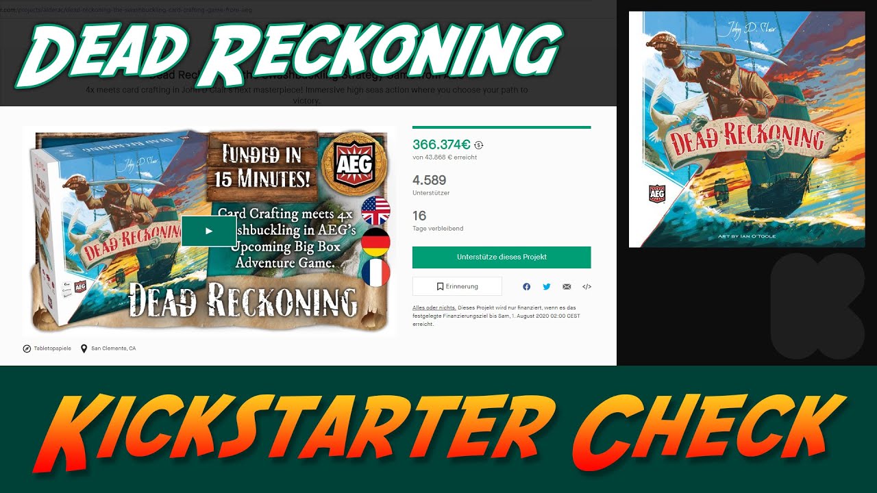 Dead Reckoning KickstarterCheck (Alderac Entertainment Group) YouTube