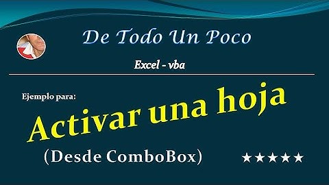 Activar una hoja con combobox.